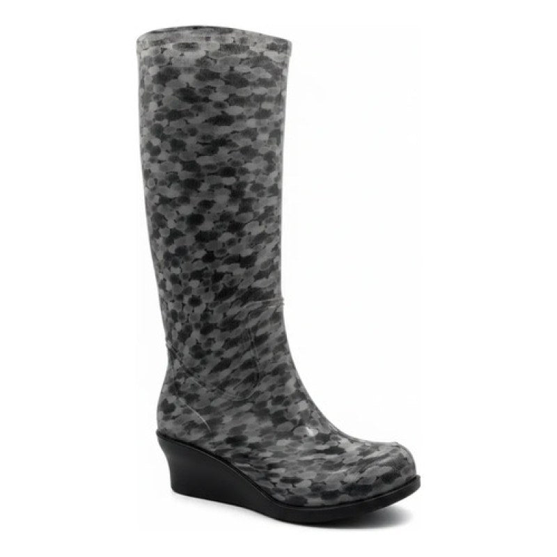 Bota Moda Sandak Mujer Lluvia Impermeable Con Tacon Lulu #mlpos_16 | Color: Gris #color_gris #sku_bsllgr22
