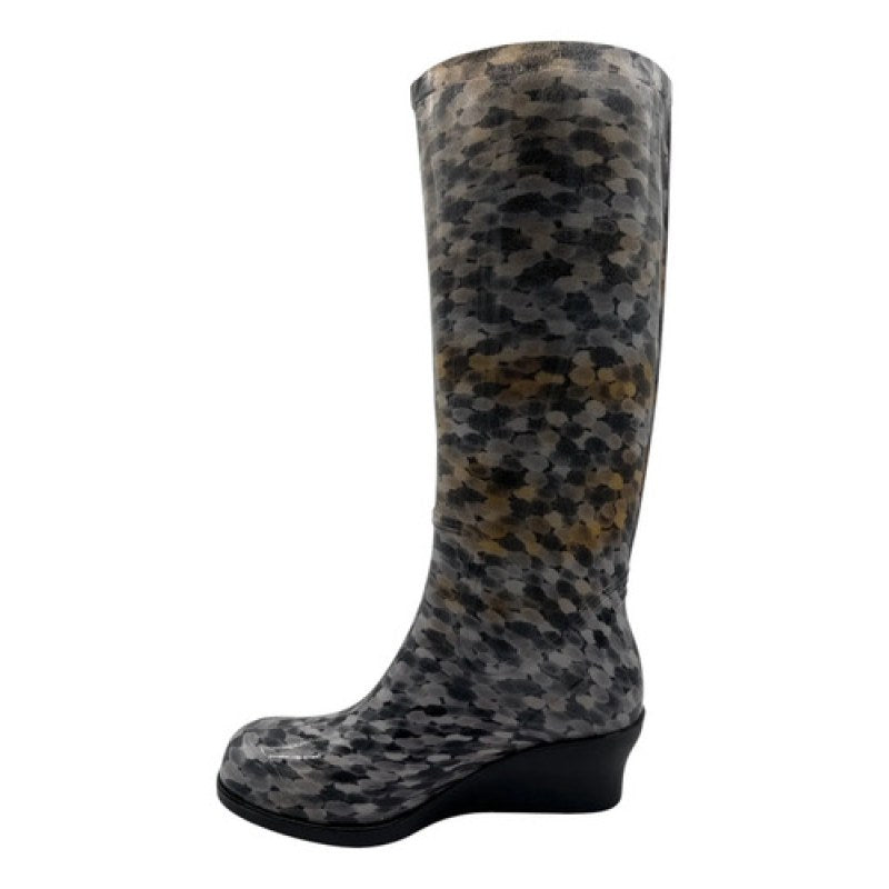 Bota Moda Sandak Mujer Lluvia Impermeable Con Tacon Lulu #mlpos_18 | Color: Gris #color_gris #sku_bsllgr22