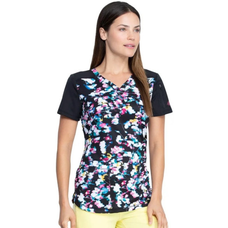 Dickies Dk732 Filipina Quirúrgica Médica Estampada Mujer #mlpos_18 | Color: FLMT - Negra #color_flmt_-_negra #sku_dk732flmtl #sku_dk732flmtm #sku_dk732flmts #sku_dk732flmtxl #sku_dk732flmtxs