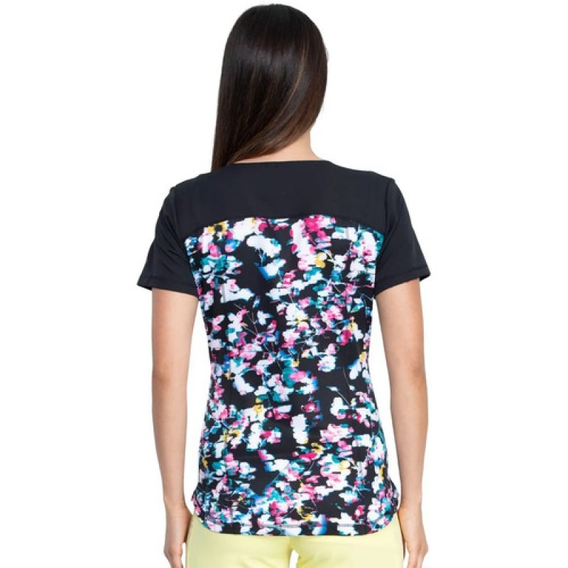 Dickies Dk732 Filipina Quirúrgica Médica Estampada Mujer #mlpos_20 | Color: FLMT - Negra #color_flmt_-_negra #sku_dk732flmtl #sku_dk732flmtm #sku_dk732flmts #sku_dk732flmtxl #sku_dk732flmtxs