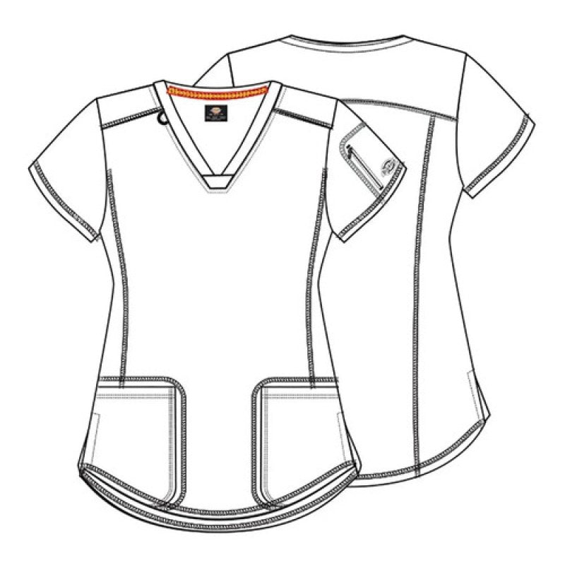 Dickies Dk732 Filipina Quirúrgica Médica Estampada Mujer #mlpos_21 | Color: FLMT - Negra #color_flmt_-_negra #sku_dk732flmtl #sku_dk732flmtm #sku_dk732flmts #sku_dk732flmtxl #sku_dk732flmtxs