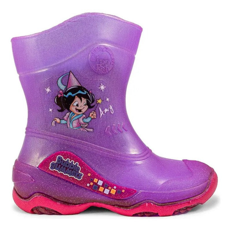 Bota De Niña Bubble Gummers Para Lluvia Impermeable Durable #mlpos_11 | Color: Burbujas - Lila cristal con bugambilia #color_burbujas_-_lila_cristal_con_bugambilia #sku_burbujas-lila-cristal-16 #sku_burbujas-lila-cristal-19 #sku_burbujas-lila-cristal-20 #sku_burbujas-lila-cristal-21