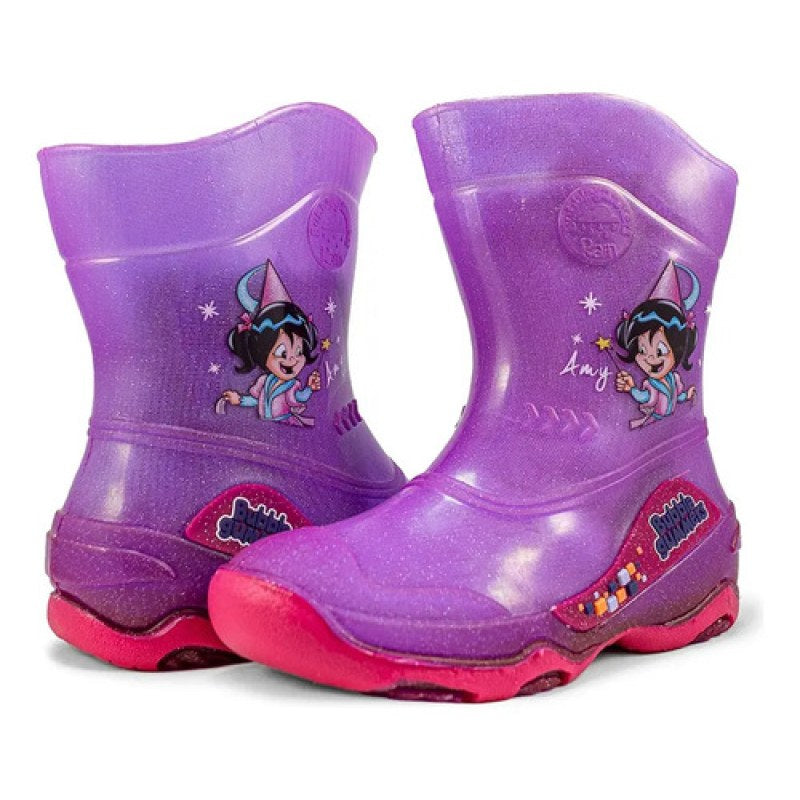 Bota De Niña Bubble Gummers Para Lluvia Impermeable Durable #mlpos_13 | Color: Burbujas - Lila cristal con bugambilia #color_burbujas_-_lila_cristal_con_bugambilia #sku_burbujas-lila-cristal-16 #sku_burbujas-lila-cristal-19 #sku_burbujas-lila-cristal-20 #sku_burbujas-lila-cristal-21