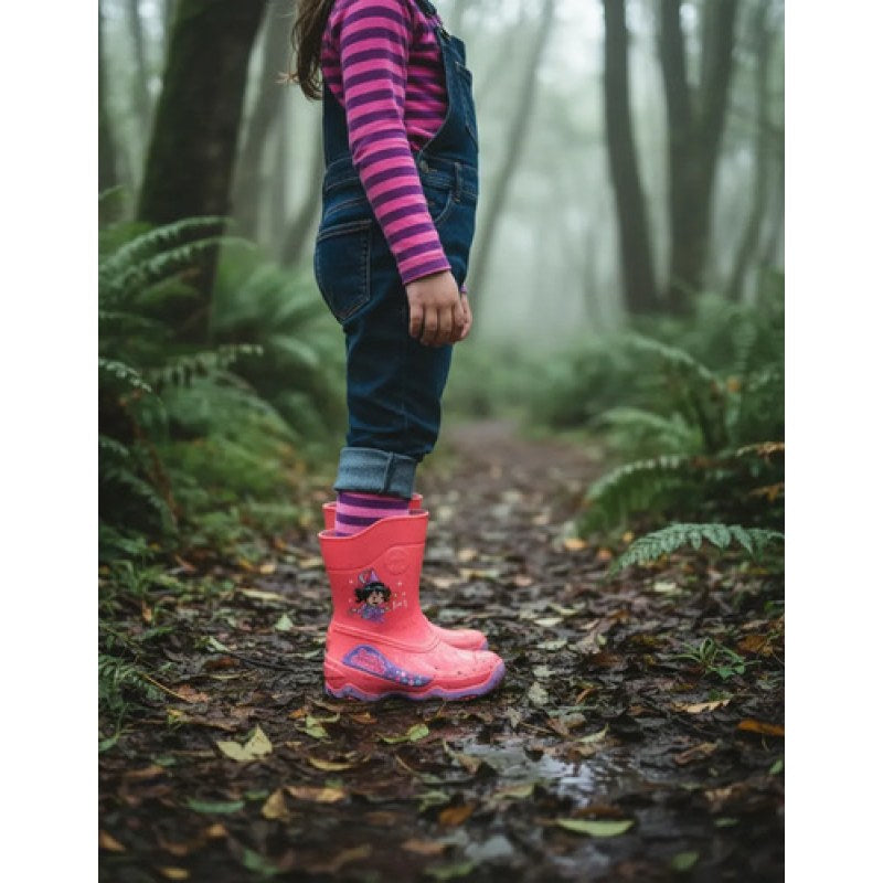 Bota De Niña Bubble Gummers Para Lluvia Impermeable Durable #mlpos_15 | Color: Burbujas - Coral Lila #color_burbujas_-_coral_lila #sku_burbujas-coral-20