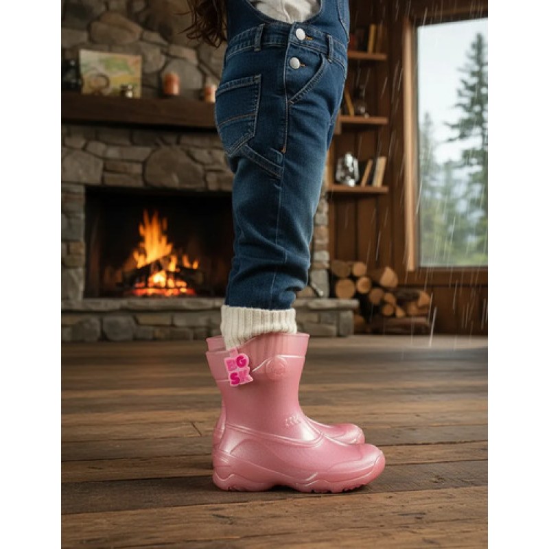 Bota De Niña Bubble Gummers Para Lluvia Impermeable Durable #mlpos_2 | Color: Caramello - Rosa con Nacar #color_caramello_-_rosa_con_nacar #sku_caramelo-rosa-nacar-15 #sku_caramelo-rosa-nacar-16 #sku_caramelo-rosa-nacar-17 #sku_caramelo-rosa-nacar-18 #sku_caramelo-rosa-nacar-19 #sku_caramelo-rosa-nacar-20
