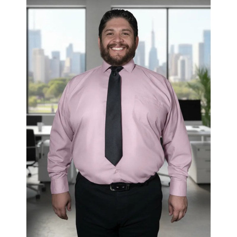 Camisa Vestir Adulto Rosa Pastel Tallas Extras 52, 54, Y 56 #mlpos_1 | Color: Rosa pastel - Zanely #color_rosa_pastel_-_zanely #sku_znrs52 #sku_znrs54 #sku_znrs56