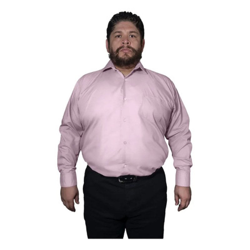 Camisa Vestir Adulto Rosa Pastel Tallas Extras 52, 54, Y 56 #mlpos_2 | Color: Rosa pastel - Zanely #color_rosa_pastel_-_zanely #sku_znrs52 #sku_znrs54 #sku_znrs56