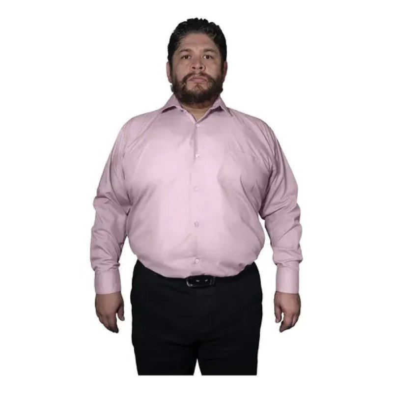 Camisa Vestir Adulto Rosa Pastel Tallas Extras 52, 54, Y 56 #mlpos_5 | Color: Rosa pastel - Rodolfo #color_rosa_pastel_-_rodolfo #sku_rvrs52 #sku_rvrs54 #sku_rvrs56