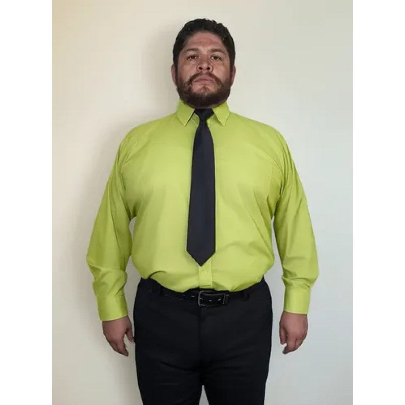 Camisa Vestir Adulto Verde Manzana Talla Extras 52, 54 Y 56 #mlpos_1 | Color: Verde manzana - Rodolfo #color_verde_manzana_-_rodolfo #sku_rvmnz52 #sku_rvmnz54 #sku_rvmnz56