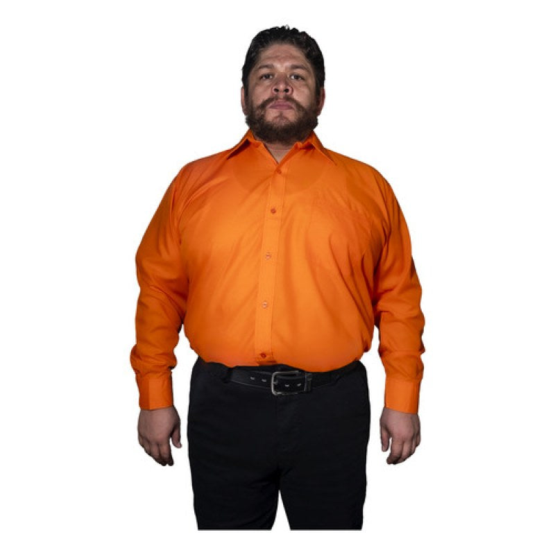 Camisa De Vestir Para Adulto Naranja Talla Extra 52, 54 Y 56 #mlpos_6 | Color: Naranja - Zanely #color_naranja_-_zanely #sku_znnr52 #sku_znnr54 #sku_znnr56