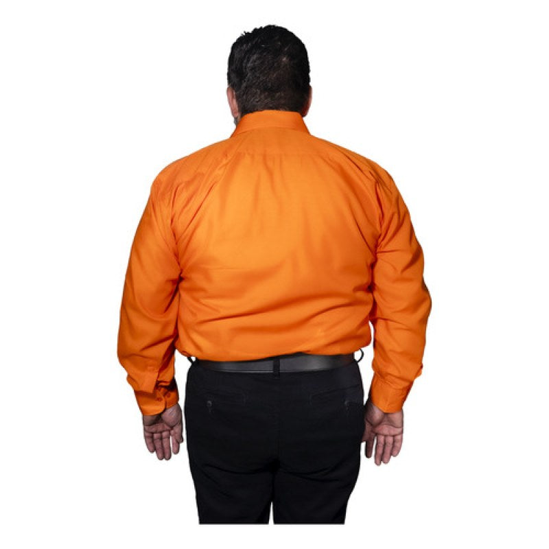 Camisa De Vestir Para Adulto Naranja Talla Extra 52, 54 Y 56 #mlpos_7 | Color: Naranja - Zanely #color_naranja_-_zanely #sku_znnr52 #sku_znnr54 #sku_znnr56