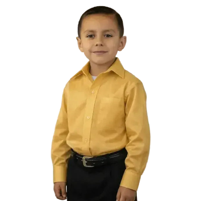 Camisa Vestir Infantil Juvenil Escolar Dorado Oro 2 A 16 #mlpos_2 | Color: Oro #color_oro #sku_rvor02 #sku_rvor04 #sku_rvor06 #sku_rvor08 #sku_rvor10 #sku_rvor12 #sku_rvor14 #sku_rvor16