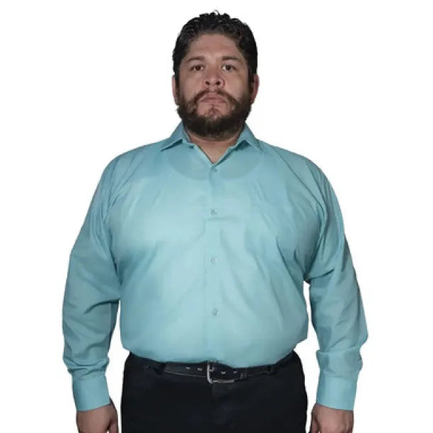 Camisa Vestir Para Adulto Verde Menta Tallas Extras 52 A 56 #mlpos_2 | Color: Verde menta - Zanely #color_verde_menta_-_zanely #sku_znmnt52 #sku_znmnt54 #sku_znmnt56