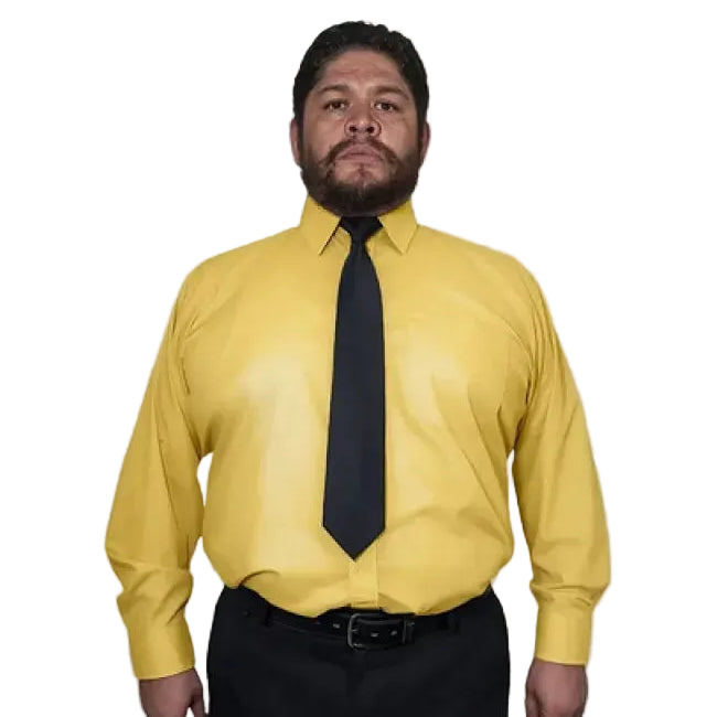 Camisa De Vestir Para Adulto Amarilla Tallas Extras 52 A 56 #mlpos_6 | Color: Amarilla - Zanely #color_amarilla_-_zanely #sku_znam52 #sku_znam54