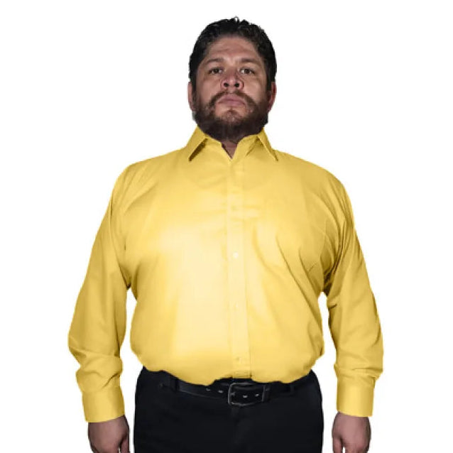 Camisa De Vestir Para Adulto Amarilla Tallas Extras 52 A 56 #mlpos_7 | Color: Amarilla - Zanely #color_amarilla_-_zanely #sku_znam52 #sku_znam54