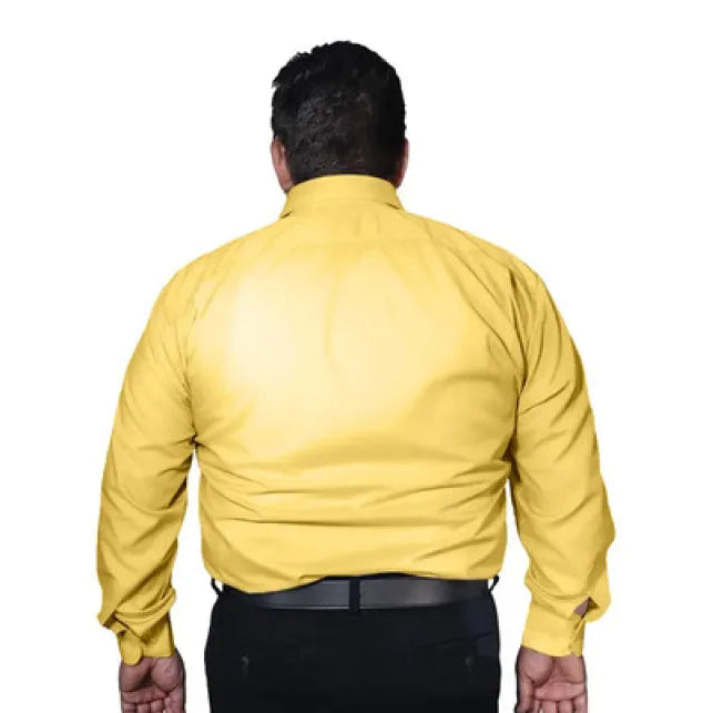 Camisa De Vestir Para Adulto Amarilla Tallas Extras 52 A 56 #mlpos_8 | Color: Amarilla - Zanely #color_amarilla_-_zanely #sku_znam52 #sku_znam54