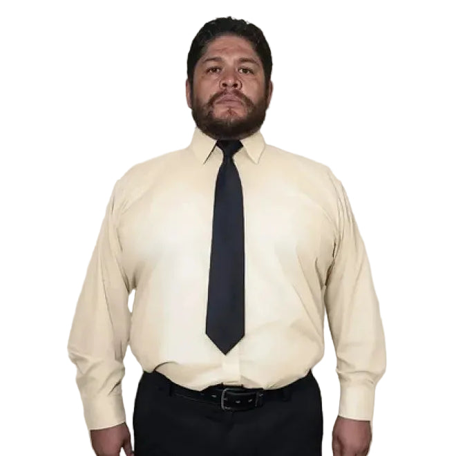 Camisa Vestir Para Adulto Hueso O Beige Talla Extras 52 A 56 #mlpos_3 | Color: Beige o Hueso - Zanely #color_beige_o_hueso_-_zanely #sku_znhs52 #sku_znhs54 #sku_znhs56