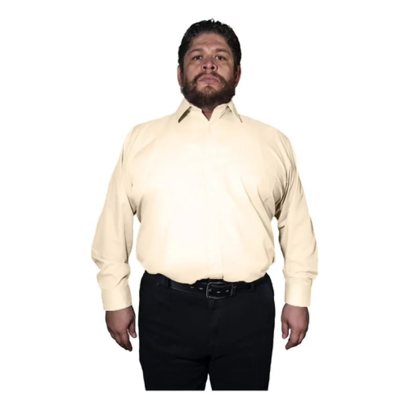 Camisa Vestir Para Adulto Hueso O Beige Talla Extras 52 A 56 #mlpos_9 | Color: Beige o Hueso - Zanely #color_beige_o_hueso_-_zanely #sku_znhs52 #sku_znhs54 #sku_znhs56