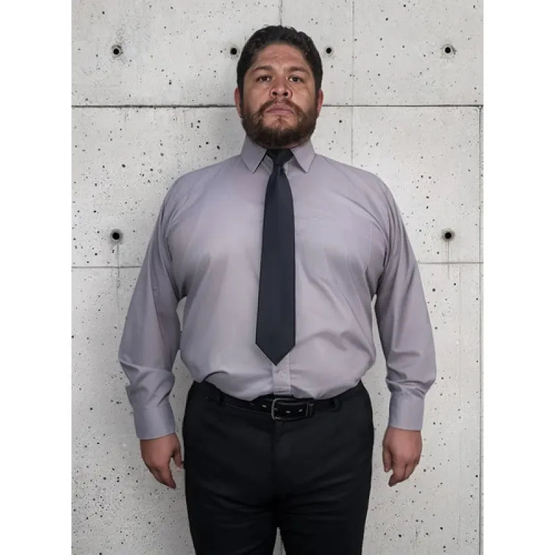 Camisa Vestir Adulto Gris Claro Perla Tallas Extras 52 A 56 #mlpos_4 | Color: Gris perla - Rodolfo #color_gris_perla_-_rodolfo #sku_rvpr52 #sku_rvpr54