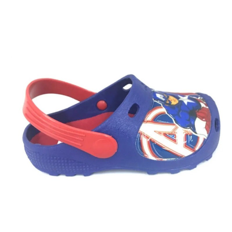 Sandalia Sueco Marvel Capitan America Avenger Alberca Baño #mlpos_1 | Color: Rey / Rojo #color_rey_rojo #sku_bastianryrj18