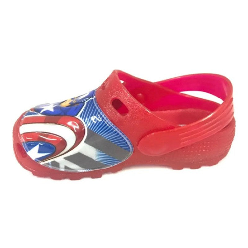 Sandalia Sueco Marvel Capitan America Avenger Alberca Baño #mlpos_13 | Color: Rojo / Cristal #color_rojo_cristal #sku_bastianrjcr9