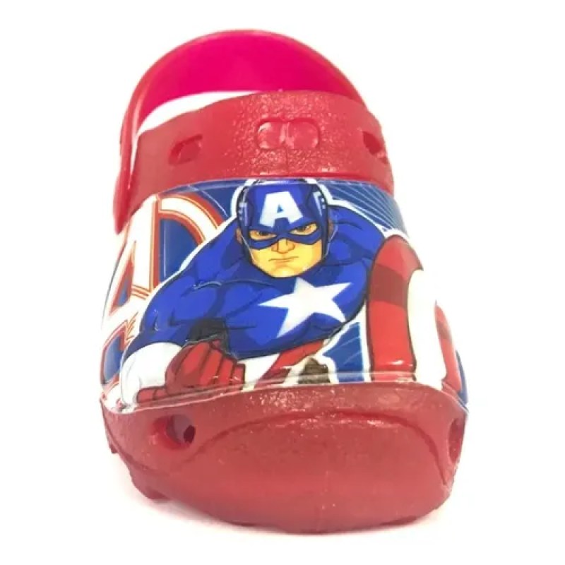 Sandalia Sueco Marvel Capitan America Avenger Alberca Baño #mlpos_15 | Color: Rojo / Cristal #color_rojo_cristal #sku_bastianrjcr9