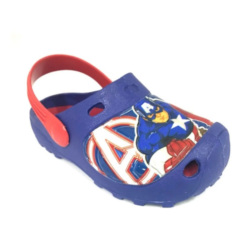 Sandalia Sueco Marvel Capitan America Avenger Alberca Baño #mlpos_2 | Color: Rey / Rojo #color_rey_rojo #sku_bastianryrj18
