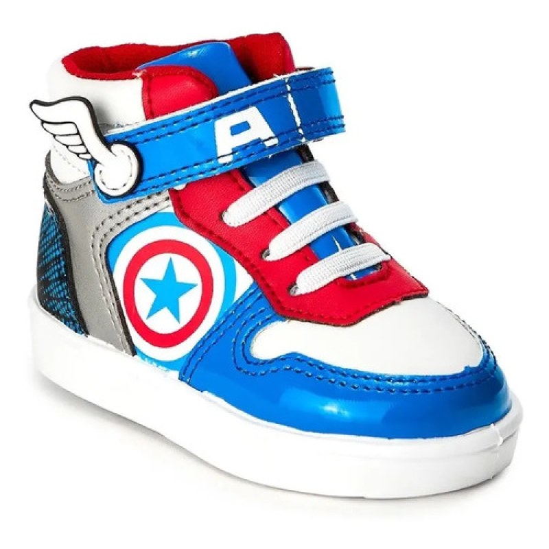 Tenis Marvel Comics Vengador Capitan America Varios Modelos  #mlpos_10 | Color: Dan - Blanco Turquersa #color_dan_-_blanco_turquersa #sku_dan-blanco-turquesa-15 #sku_dan-blanco-turquesa-18