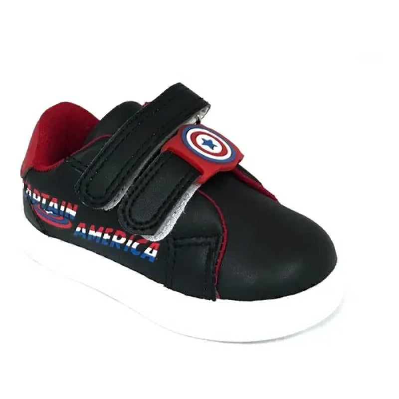 Tenis Marvel Comics Vengador Capitan America Varios Modelos  #mlpos_2 | Color: Cristiano - Negro Rojo #color_cristiano_-_negro_rojo #sku_cristiano-negro-rojo-14 #sku_cristiano-negro-rojo-15 #sku_cristiano-negro-rojo-16 #sku_cristiano-negro-rojo-17 #sku_cristiano-negro-rojo-18 #sku_cristiano-negro-rojo-19