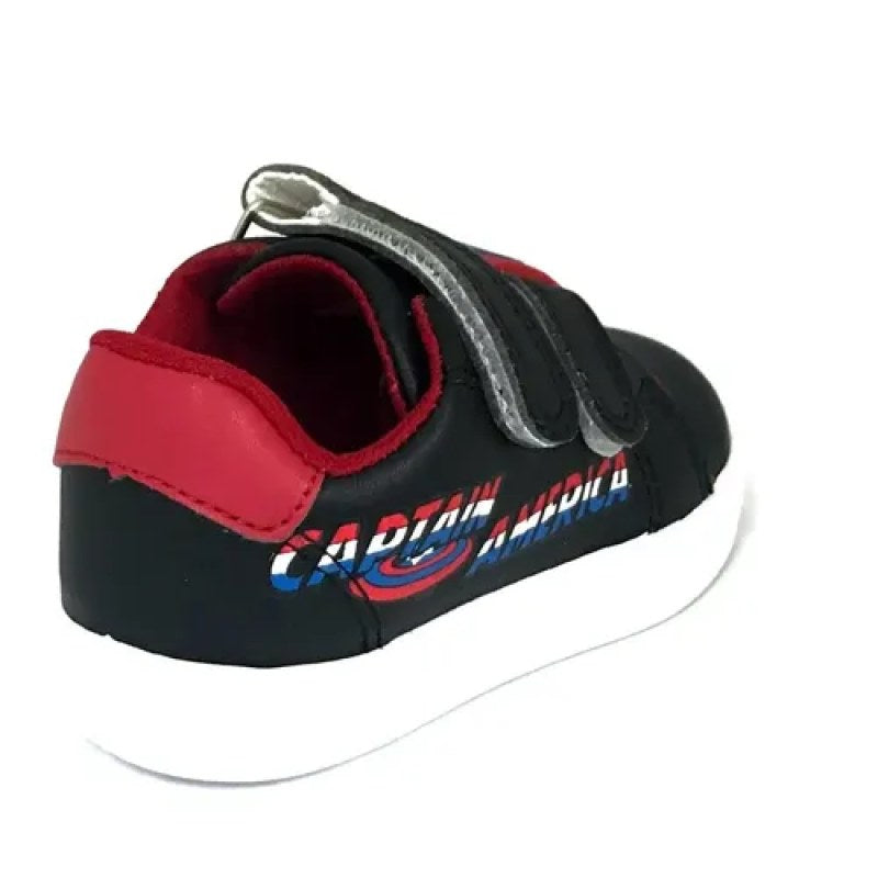 Tenis Marvel Comics Vengador Capitan America Varios Modelos  #mlpos_3 | Color: Cristiano - Negro Rojo #color_cristiano_-_negro_rojo #sku_cristiano-negro-rojo-14 #sku_cristiano-negro-rojo-15 #sku_cristiano-negro-rojo-16 #sku_cristiano-negro-rojo-17 #sku_cristiano-negro-rojo-18 #sku_cristiano-negro-rojo-19