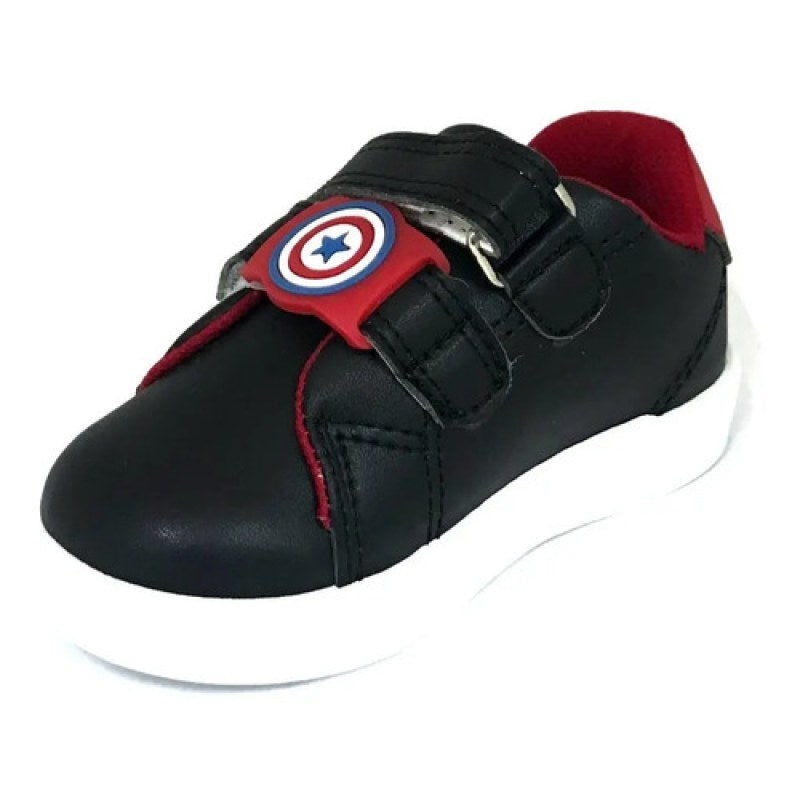 Tenis Marvel Comics Vengador Capitan America Varios Modelos  #mlpos_6 | Color: Cristiano - Negro Rojo #color_cristiano_-_negro_rojo #sku_cristiano-negro-rojo-14 #sku_cristiano-negro-rojo-15 #sku_cristiano-negro-rojo-16 #sku_cristiano-negro-rojo-17 #sku_cristiano-negro-rojo-18 #sku_cristiano-negro-rojo-19