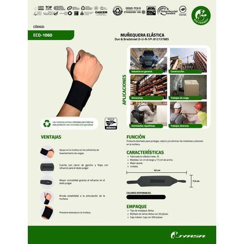 Muñequera Jyrsa Eco - 1060 Tela Elástica Soporte Trabajo 1 Pza - Garufa Jeans