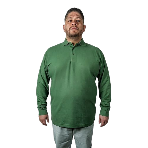 Playera Brans Tipo Polo Manga Larga Durable Tallas 4xl - 5xl - Garufa Jeans