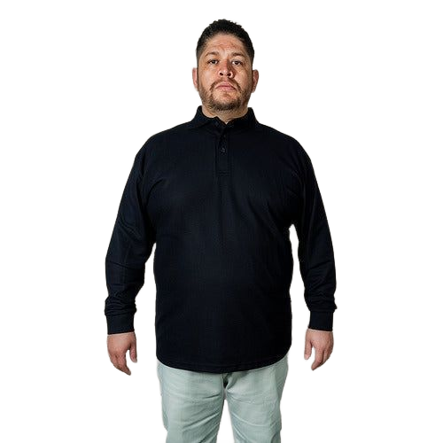 Playera Brans Tipo Polo Manga Larga Durable Tallas 4xl - 5xl - Garufa Jeans