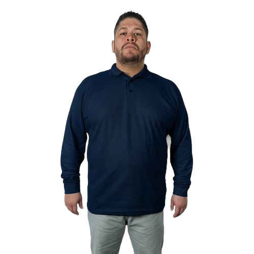Playera Brans Tipo Polo Manga Larga Durable Tallas 4xl - 5xl - Garufa Jeans