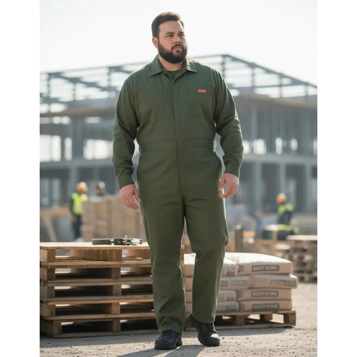 Overol Beaver Gabardina Verde Olivo 100% Algodón Talla Extra - Garufa Jeans