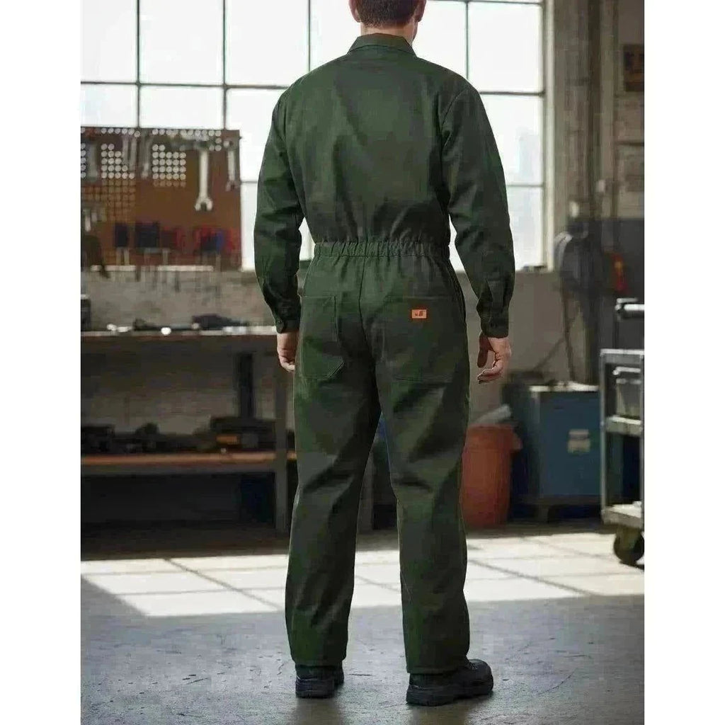 Overol Beaver Industrial Gabardina Verde Olivo 100% Algodón - Garufa Jeans