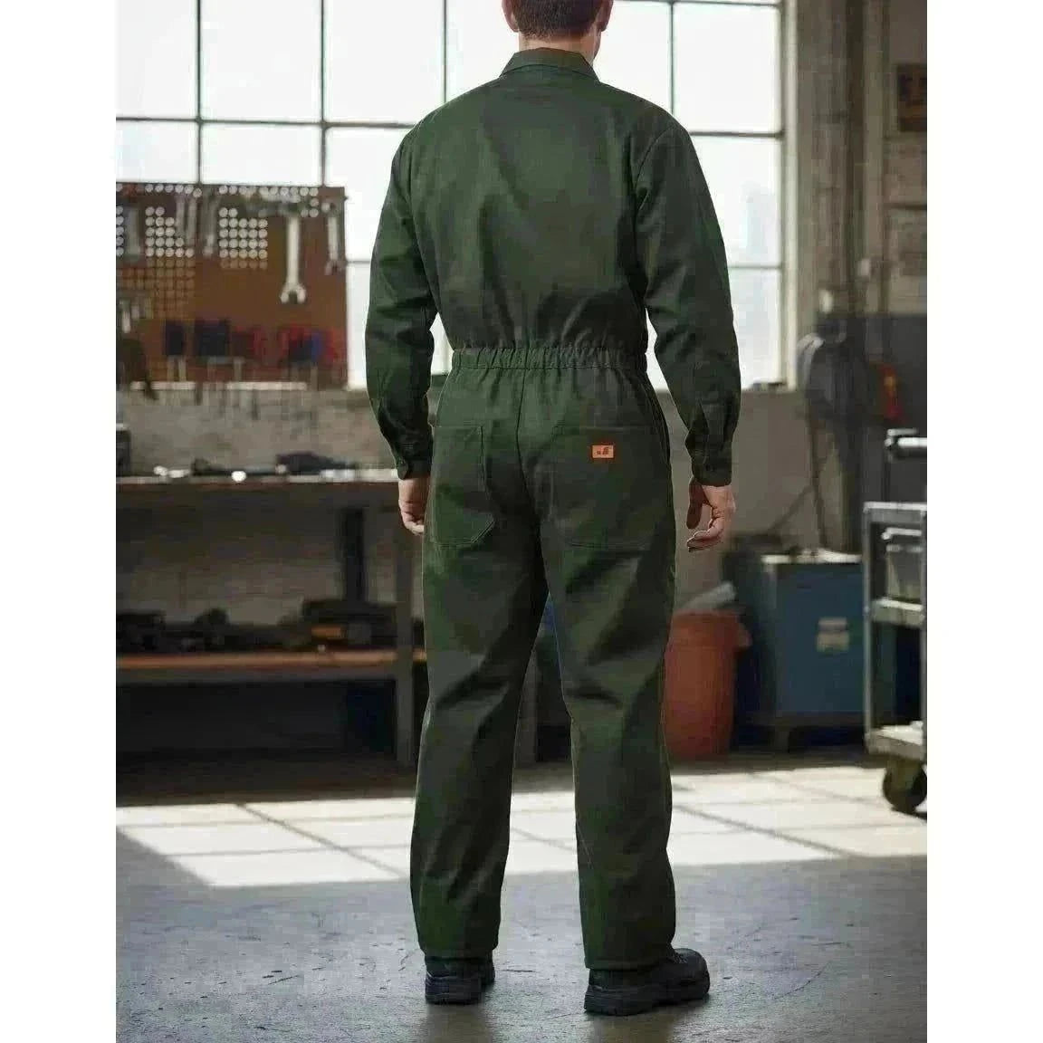 Overol Beaver Industrial Gabardina Verde Olivo 100% Algodón - Garufa Jeans