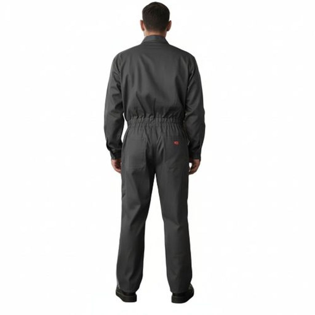 Overol Industrial Gabardina Gris Obscuro Oxford 100% Algodón - Garufa Jeans