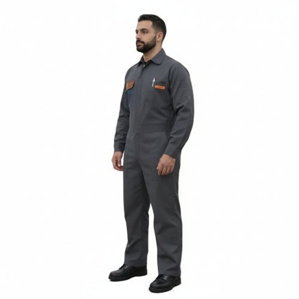 Overol Industrial Gabardina Gris Obscuro Oxford 100% Algodón - Garufa Jeans
