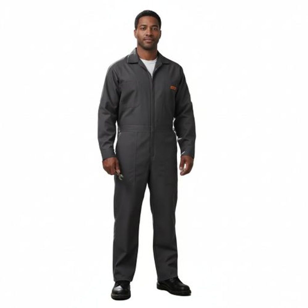 Overol Industrial Gabardina Gris Obscuro Oxford 100% Algodón - Garufa Jeans