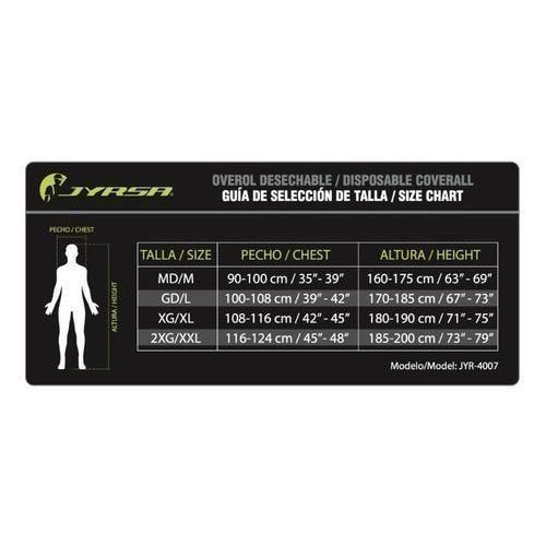 Overol Jyrsa 4007 Desechable N90 Capucha Forense Sanitario - Garufa Jeans