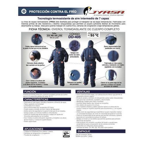 Overol Jyrsa Eco - 405 Térmico Con Capucha Bajas Temperaturas - Garufa Jeans