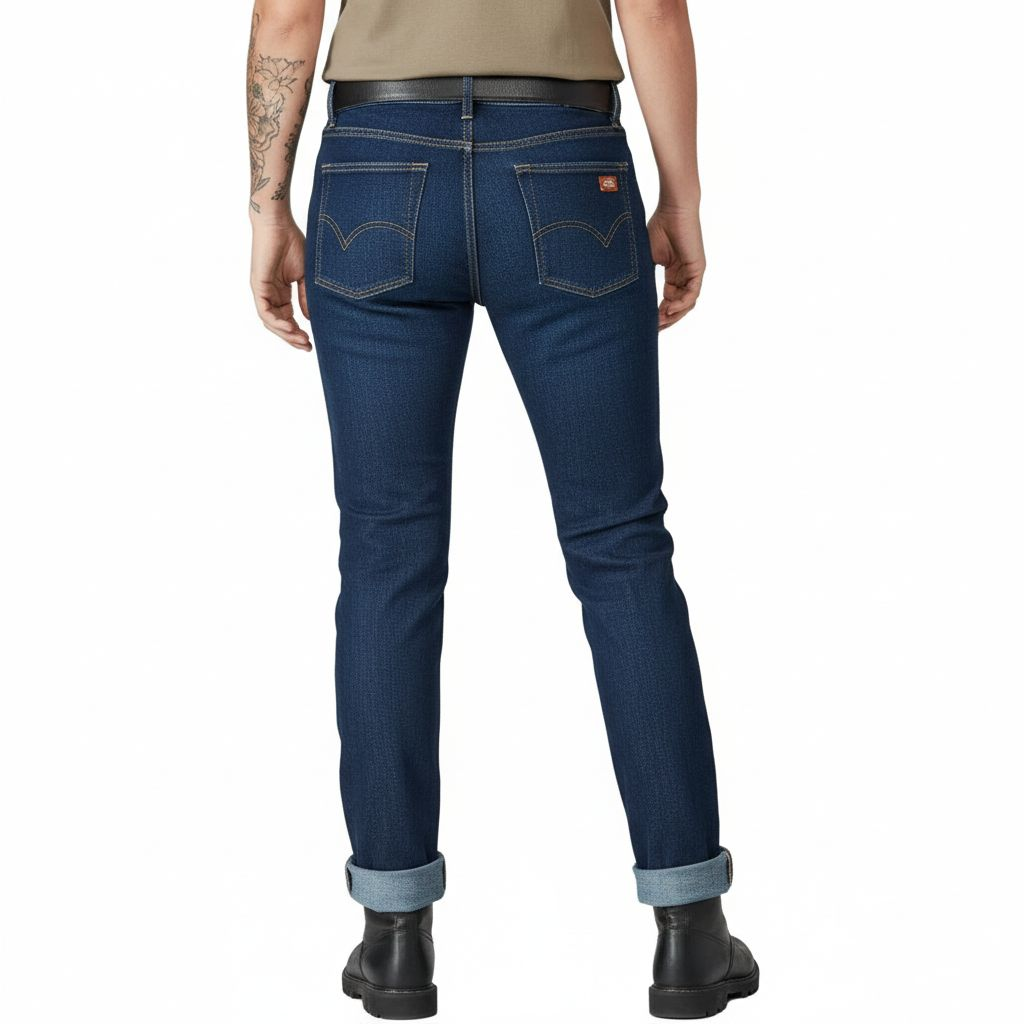 Pantalón Dickies Fd20 Mezclilla Flex Recto Durable Mujer - Garufa Jeans