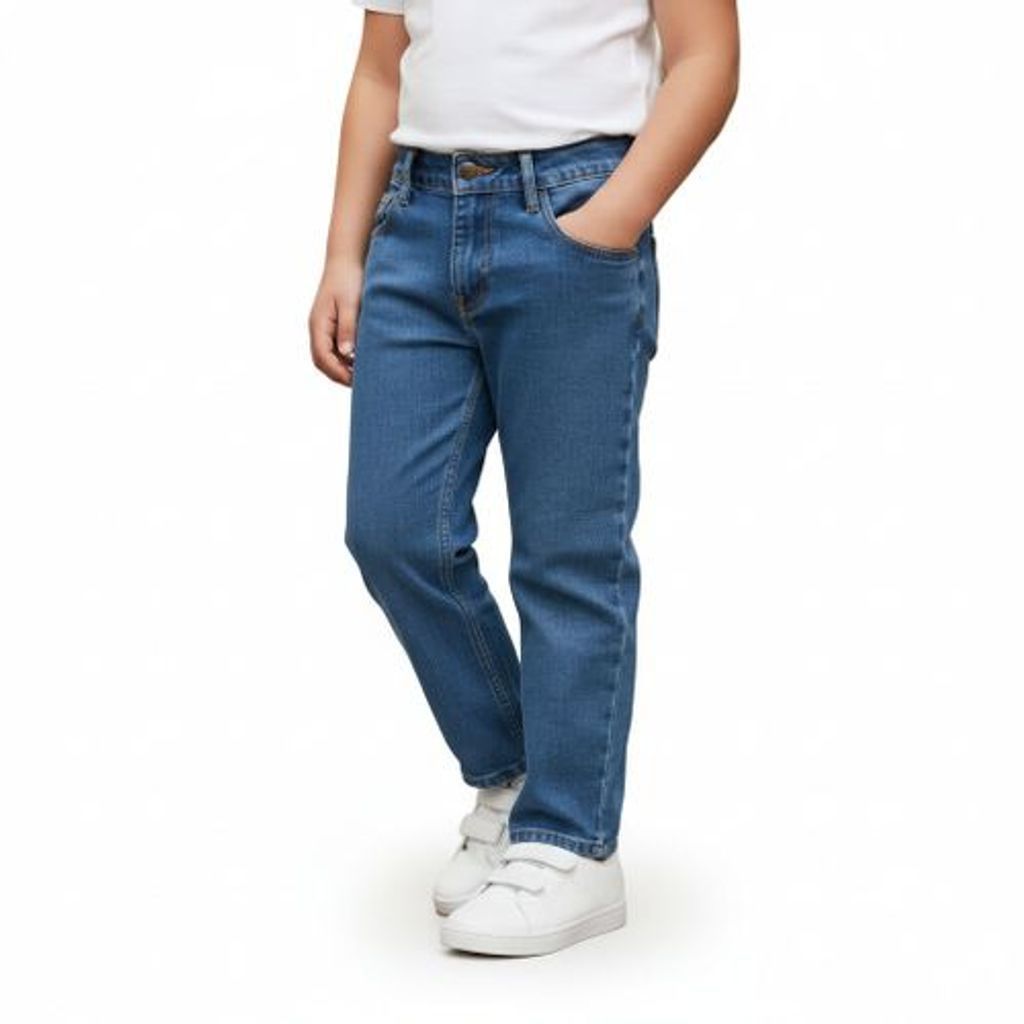 Pantalón Sejon Mezclilla Económico Durable Para Niño 12 A 16 - Garufa Jeans