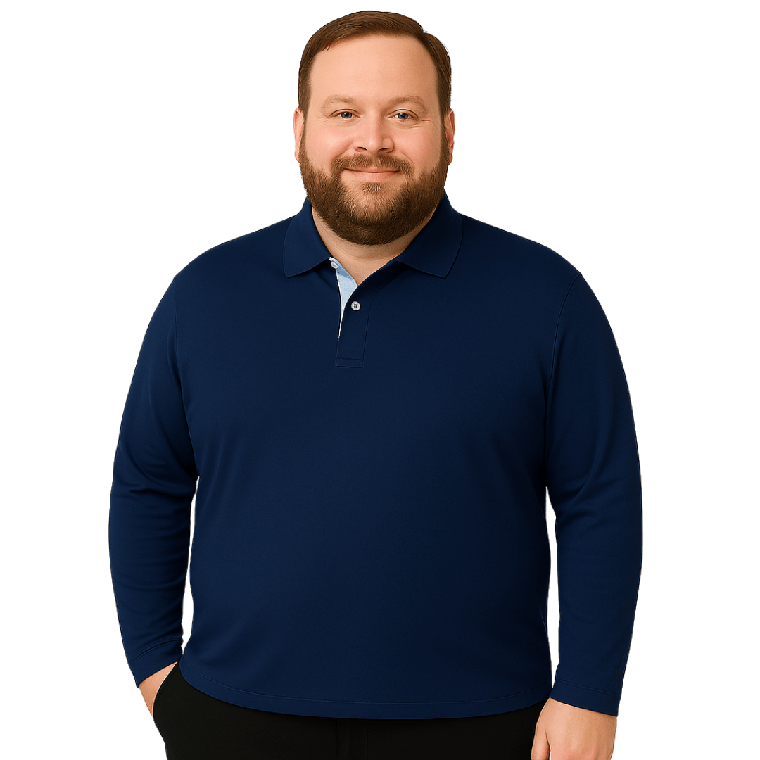 Playera Bibo Dry Tipo Polo Manga Larga 4xl 5xl 6xl 7xl 8xl - Garufa Jeans