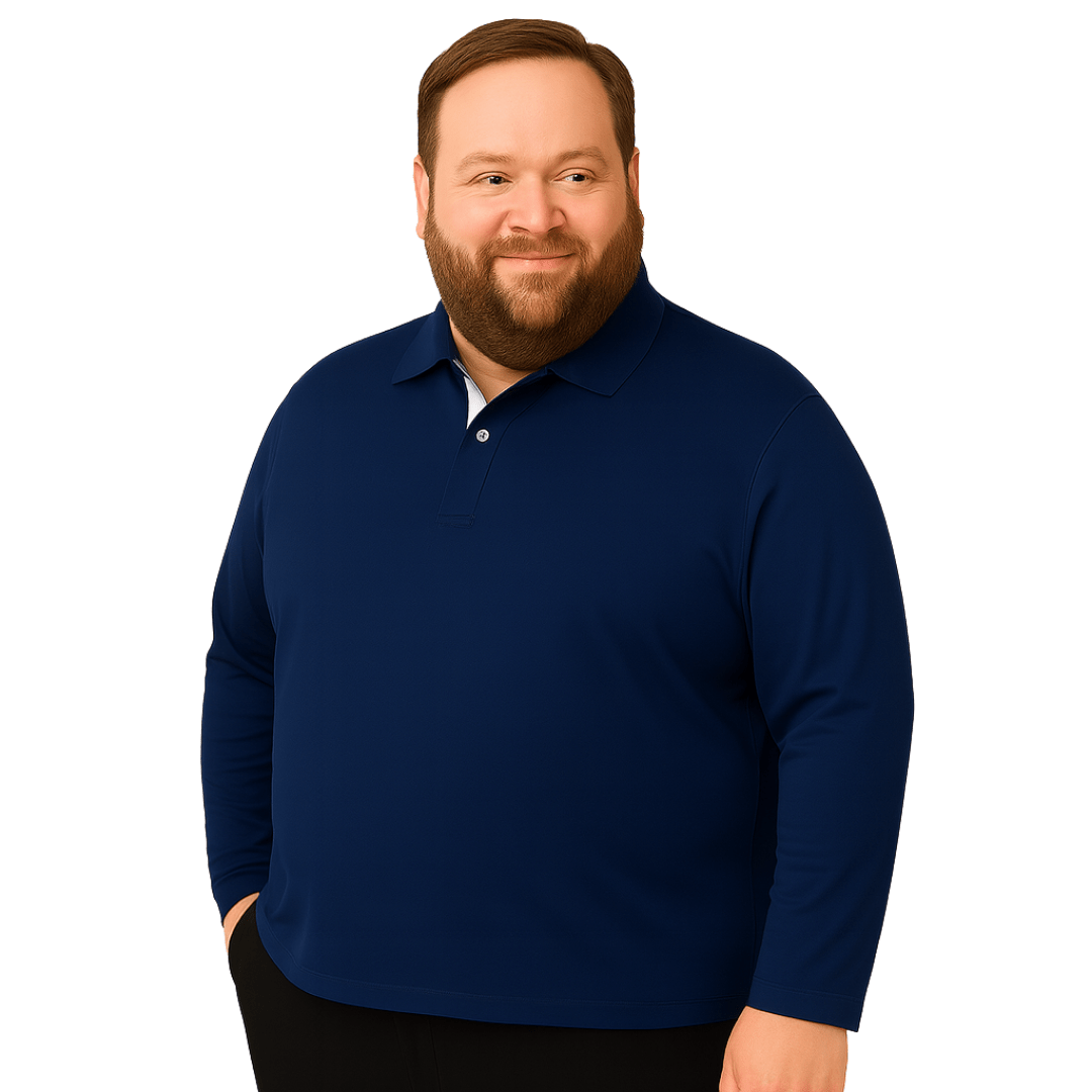 Playera Bibo Dry Tipo Polo Manga Larga 4xl 5xl 6xl 7xl 8xl - Garufa Jeans