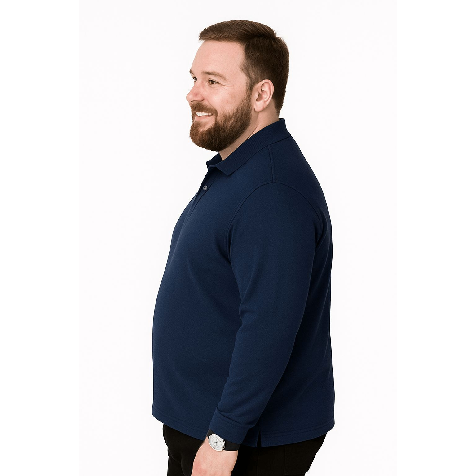 Playera Bibo Dry Tipo Polo Manga Larga Resistente 2xl A 3xl - Garufa Jeans