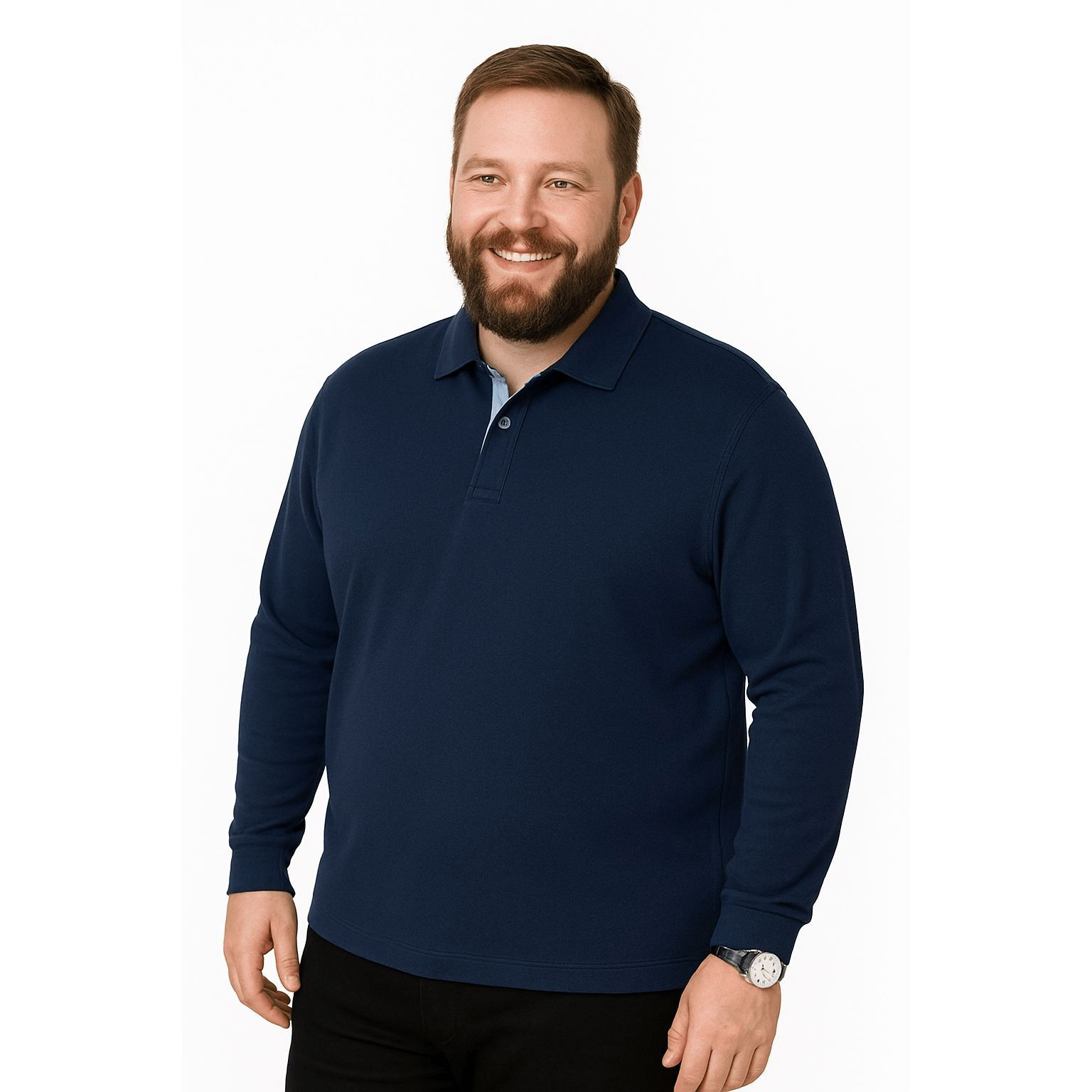 Playera Bibo Dry Tipo Polo Manga Larga Resistente 2xl A 3xl - Garufa Jeans