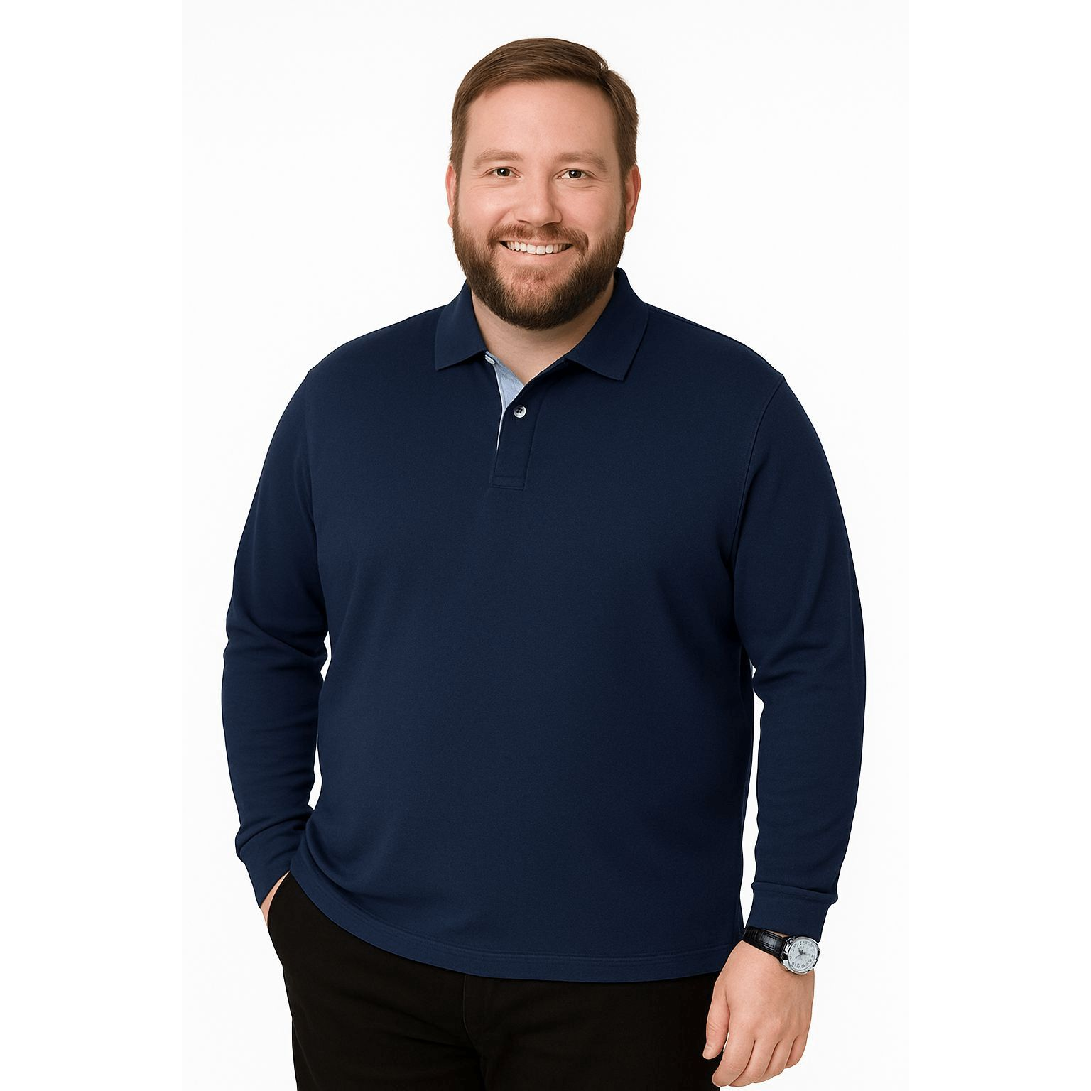 Playera Bibo Dry Tipo Polo Manga Larga Resistente 2xl A 3xl - Garufa Jeans